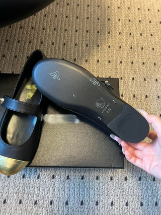 Round Toe Patchwork Style Flat Mary Jane Shoes