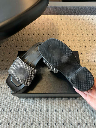 Early Spring Platform Rhinestone-Embellished Slides