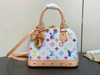 White tricolor seashell bag, small size