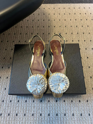 Spring/Summer Camellia-Embellished Strappy Flat Sneakers