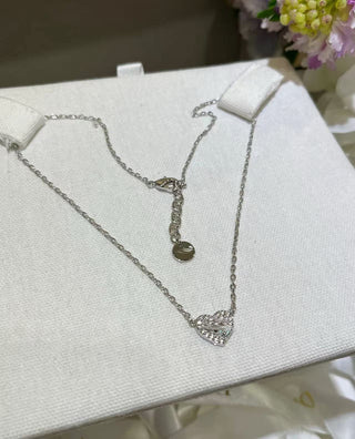 new silver necklace with full