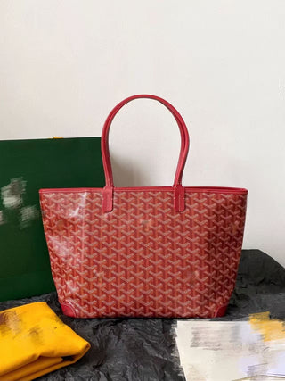 Zip-Up Tote Shopping Bag, Large/Medium, Red