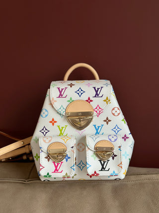 1vThree-color schoolbag