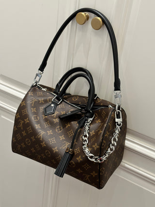 Speedy30 monogrammed black leather