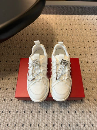 Early Spring New Arrival: Rhinestone Square-Buckle Platform Sneakers