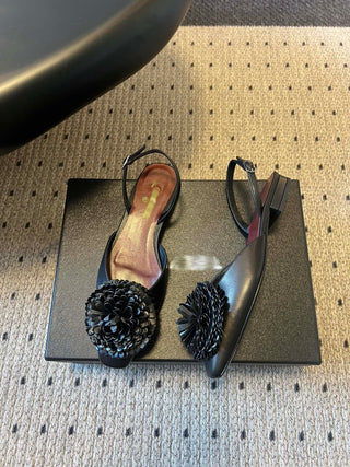 Spring/Summer Camellia-Embellished Strappy Sandals