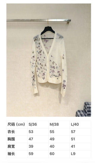 26 Early Spring New Style 3D Butterfly Embroidered Cardigan Sweater