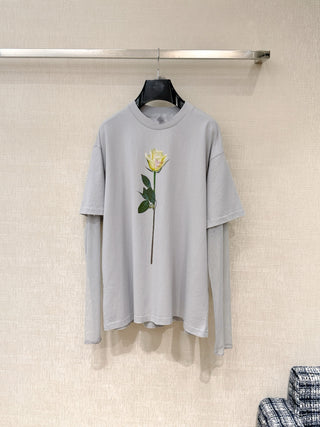 Faux Two-Piece Long-Sleeve T-Shirt
