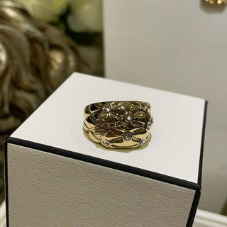New Gold Wide Quilted Ring
