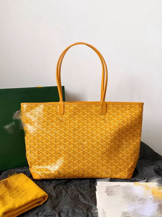 Zip-Up Tote Shopping Bag, Large/Medium, Yellow