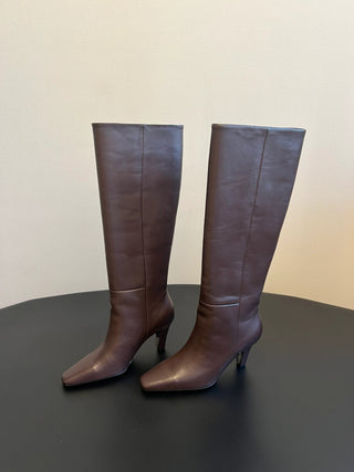 minimalist high-luxury classic pointed-toe high-heeled boots