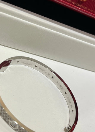 New version wide silver and white gold sparkling diamond bracelet