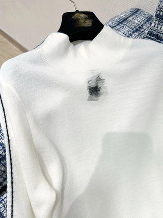 25N Ski Collection Double C Line Turtleneck Wool Knit Sweater