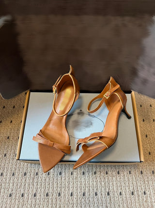 P brand 26ss early spring new arrival pointed-toe single-strap high-heeled sandals