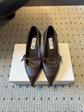 Vintage Elegant Mary Jane Pointed Toe Pumps