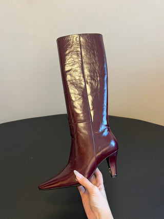 minimalist high-luxury classic pointed-toe high-heeled boots