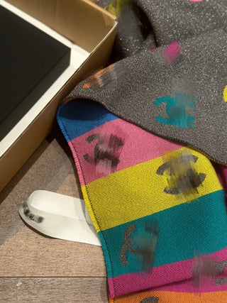 High-end custom rainbow double-sided scarf