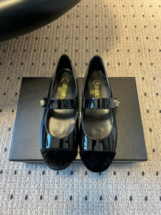 Round Toe Patchwork Style Flat Mary Jane Shoes