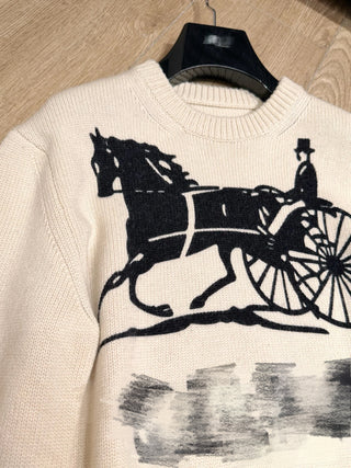 Carriage-knit sweater
