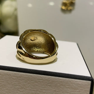 New Gold Wide Quilted Ring