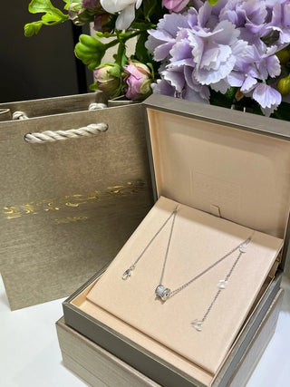 New white gold full diamond spring waist necklace(925 silver + zircon)