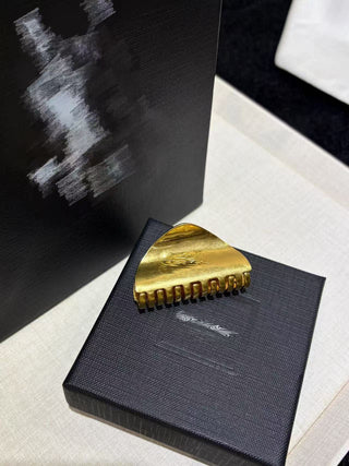 new vintage gold letter triangle shark clip hair claw