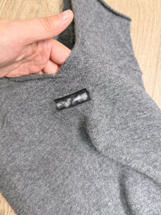 Grey knitted slip dress