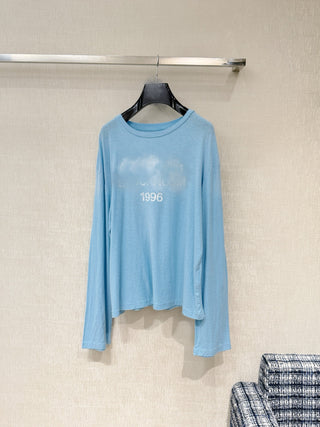 Sky Blue Classic 1996 Letter-Print T-Shirt
