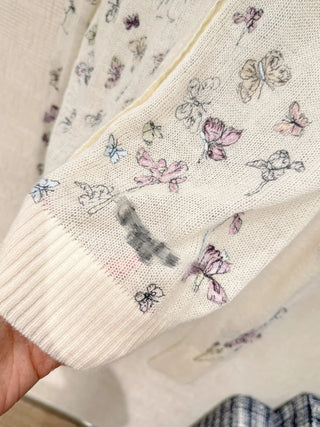 26 Early Spring New Style 3D Butterfly Embroidered Cardigan Sweater