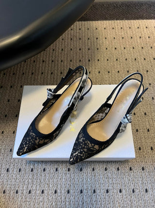 26ss Classic Pointed-Toe Bow High Heels