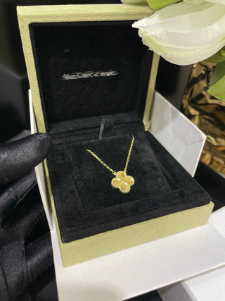 Gold Laser Four-Leaf Clover Necklace(925 silver )