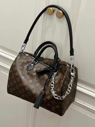 Speedy30 monogrammed black leather