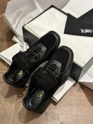 Retro Large Logo Flip-Top Derby Shoes