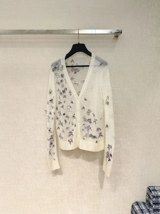 26 Early Spring New Style 3D Butterfly Embroidered Cardigan Sweater