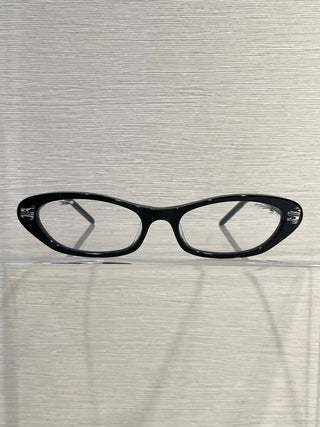 Retro-style cat-eye double C-shaped bare-face glasses frame