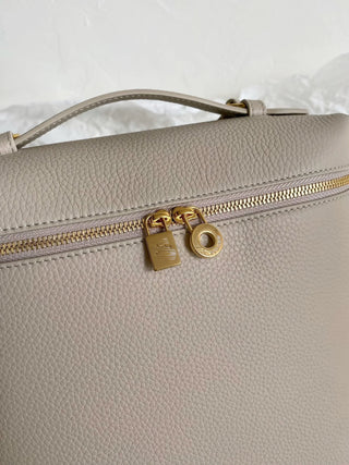 backpack, stone gray (with gold hardware)