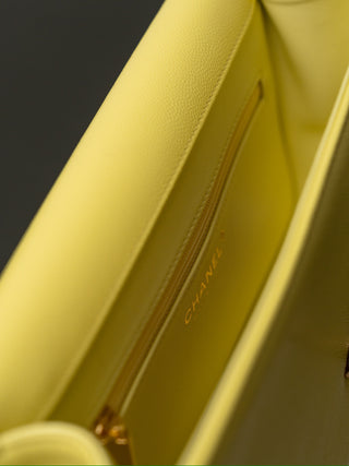 26P Preppy Coco Long Shoulder Strap Underarm Bag, Yellow, Large Size