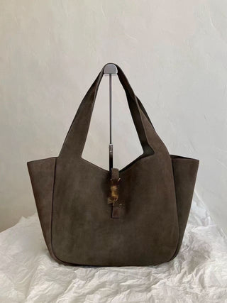 Suede musk color  bea hobo tote