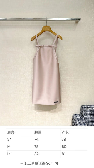 pink bow-detail slip dress