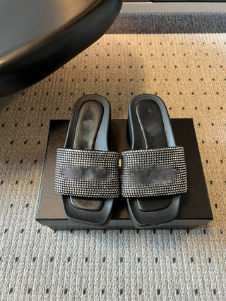 Early Spring Platform Rhinestone-Embellished Slides