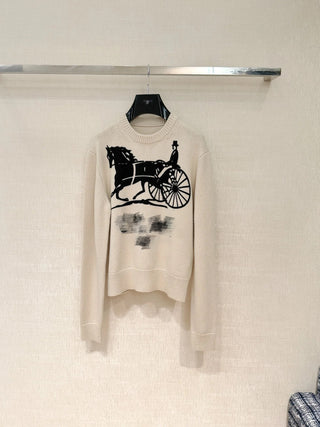 Carriage-knit sweater