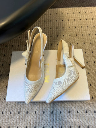 26ss Classic Pointed-Toe Bow High Heels