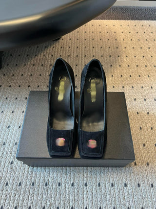 square-toe chunky heels