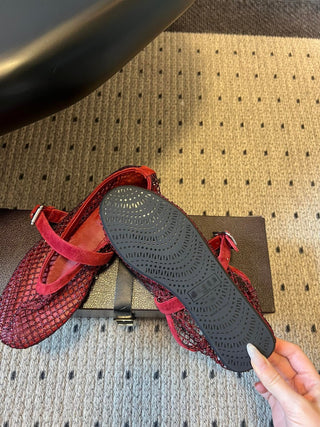 26ss Flat Mesh Knit Mary Jane Shoes