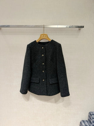 25 Autumn/Winter New Slim Waist Collar Woolen Coat