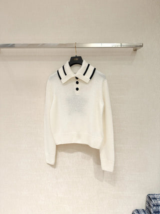 Lucky Star Collar Sweater - Cashmere and Wool Blend Yarn