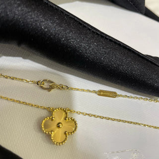 Gold Laser Four-Leaf Clover Necklace(925 silver )