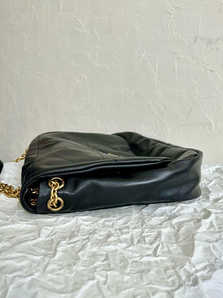 jamie sheepskin chain large bag black gold