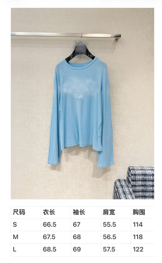 Sky Blue Classic 1996 Letter-Print T-Shirt
