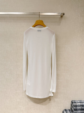 Basic White Long-Sleeve Undershirt